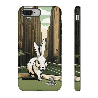 White Rabbit on a City Street, Cell Phone Case - Apple, Samsung, or Google Pixel