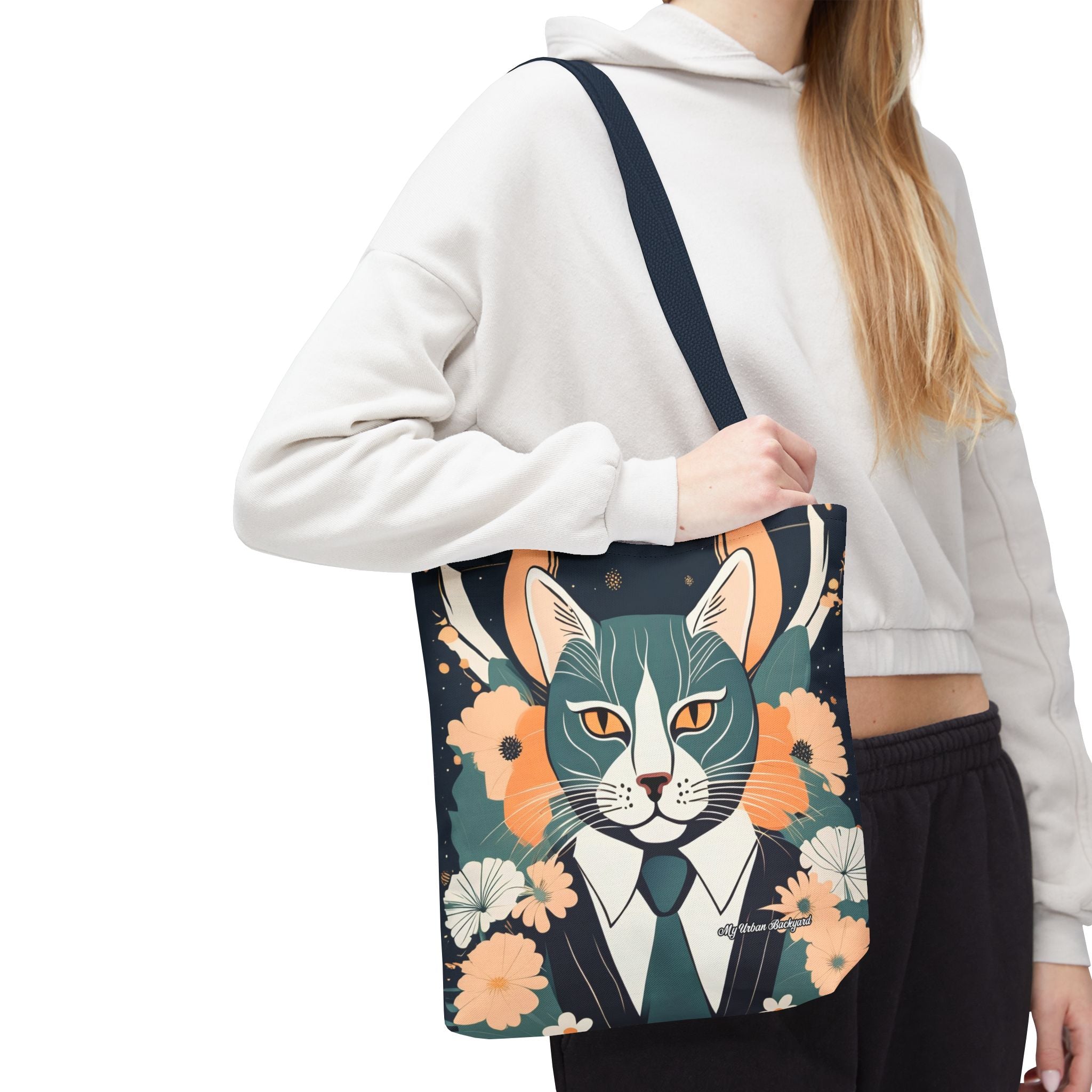 Simon Whiskerford, Cat Tote Bag with Cotton Handles For Everyday Use, 3 Sizes