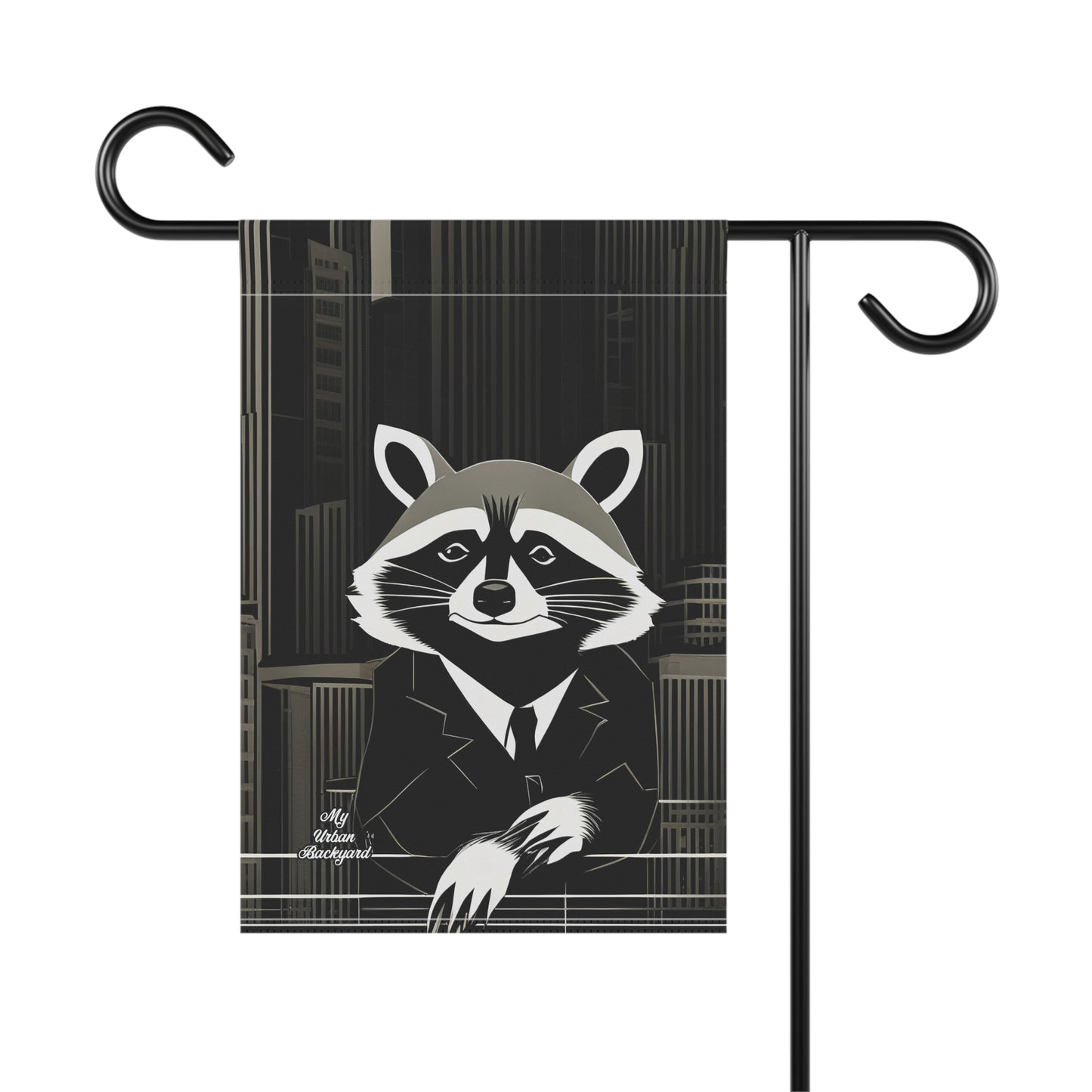 Oliver Nighteyes, Raccoon Garden Flag for Yard, Patio, Porch, or Work, 12"x18" - Flag only