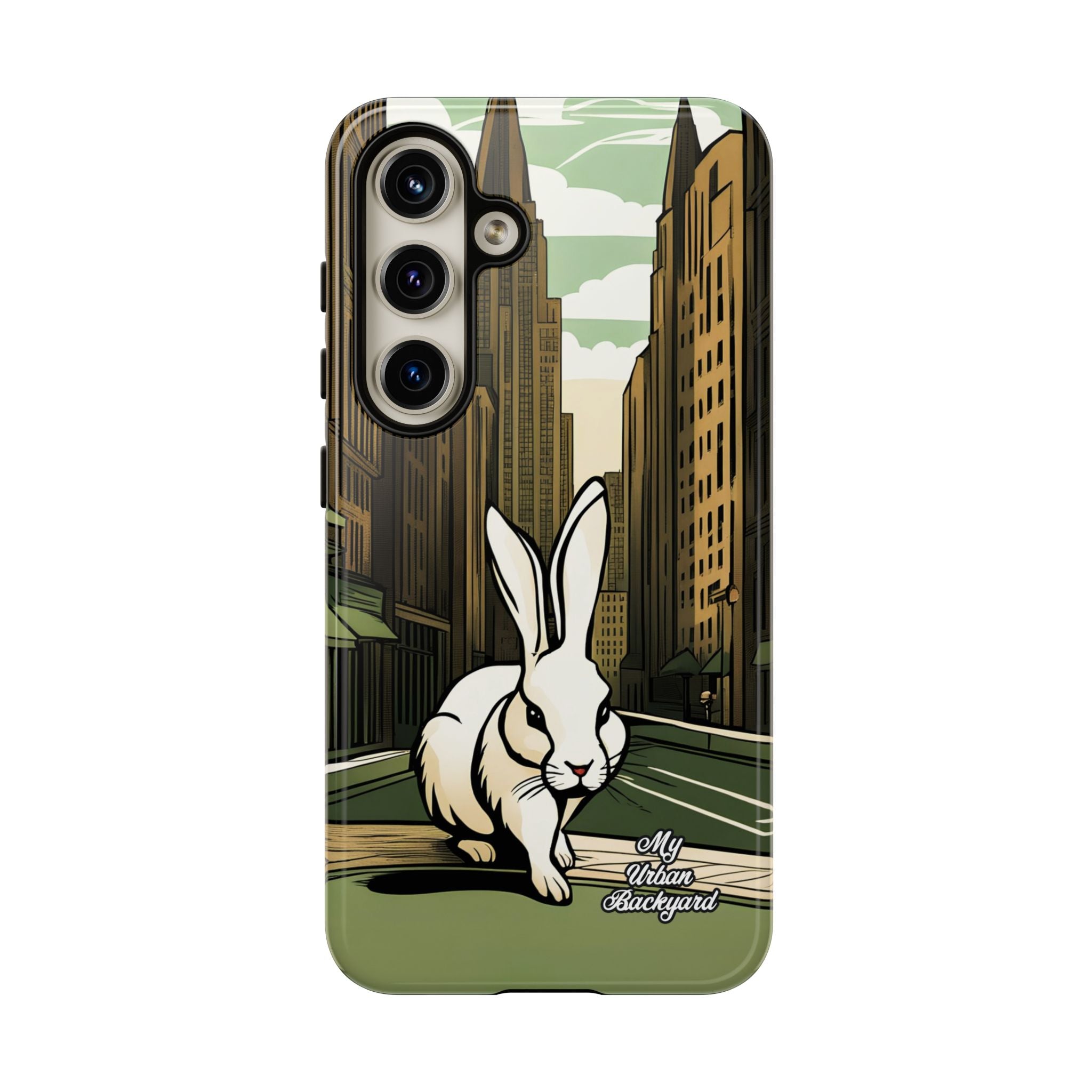 White Rabbit on a City Street, Cell Phone Case - Apple, Samsung, Google Pixel