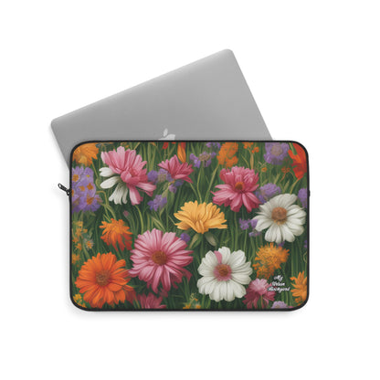 Wildflower Field, Laptop Carrying Case, Top Loading Sleeve for School or Work