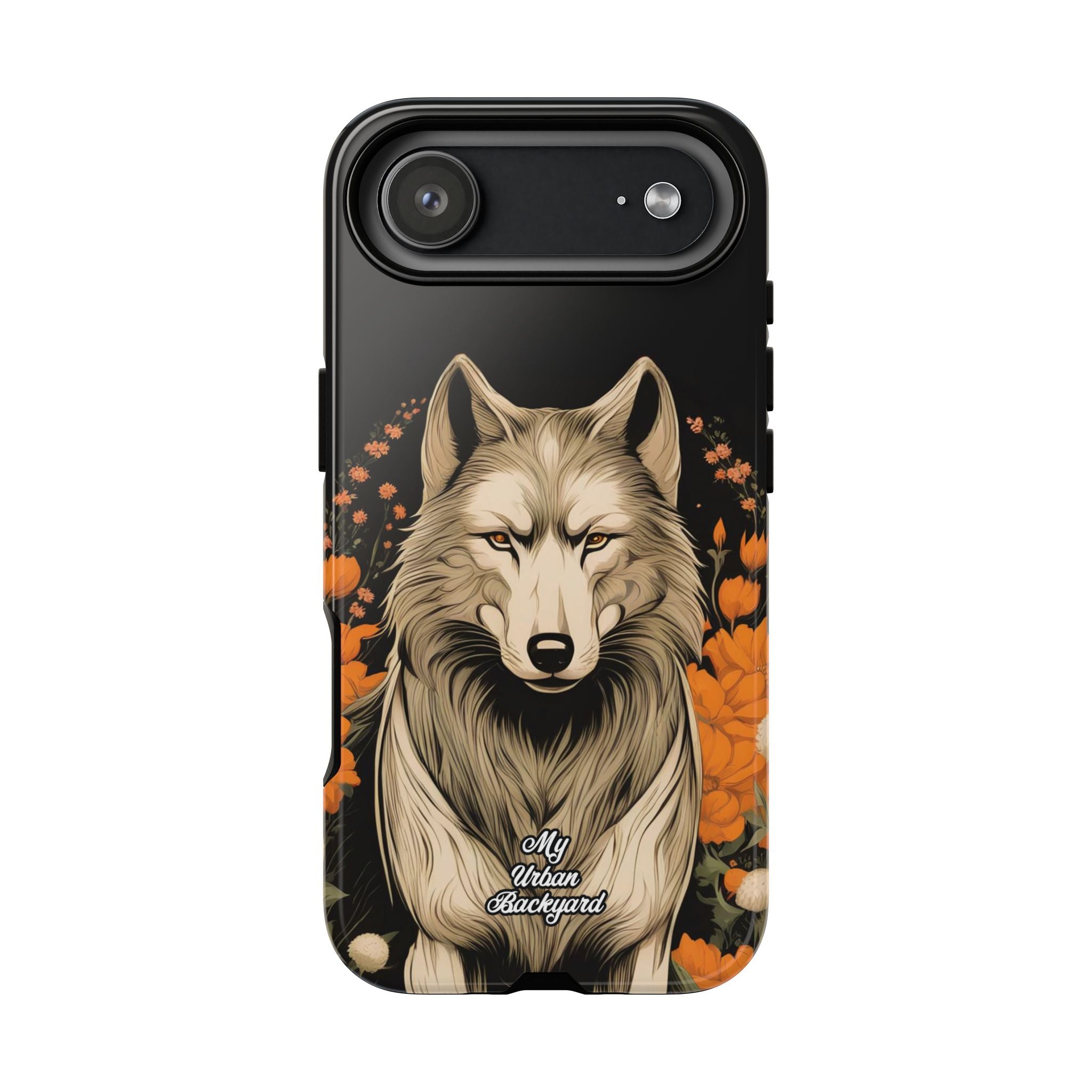 Wolf with Flowers, Animal Cell Phone Case - Apple, Samsung, Google Pixel