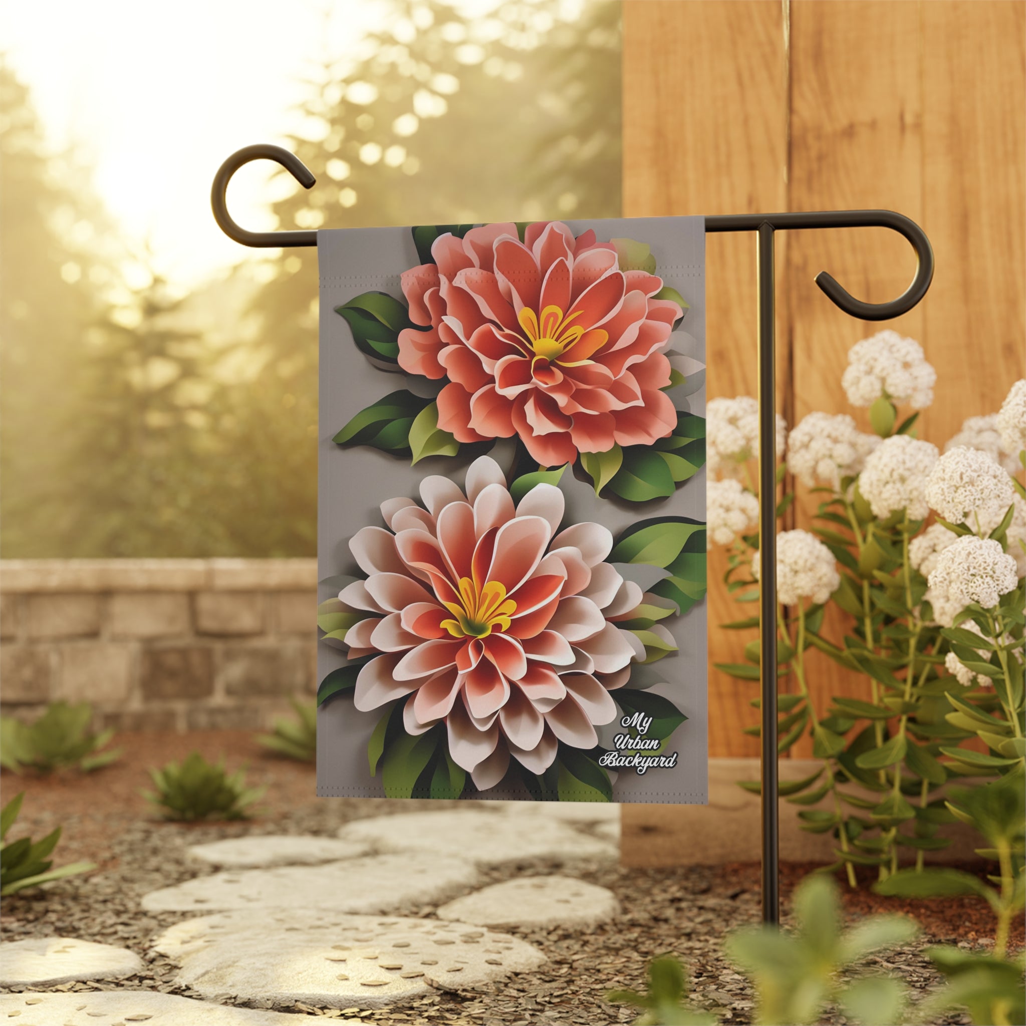 Peach-Colored Flowers, Garden Flag
