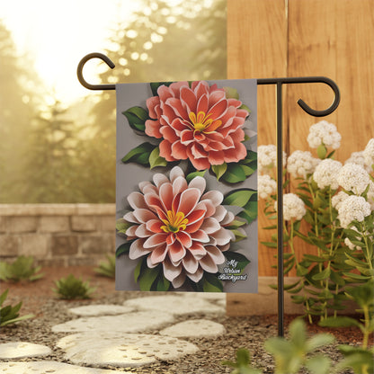 Peach-Colored Flowers, Garden Flag for Yard, Patio, Porch, or Work, 12"x18" - Flag only