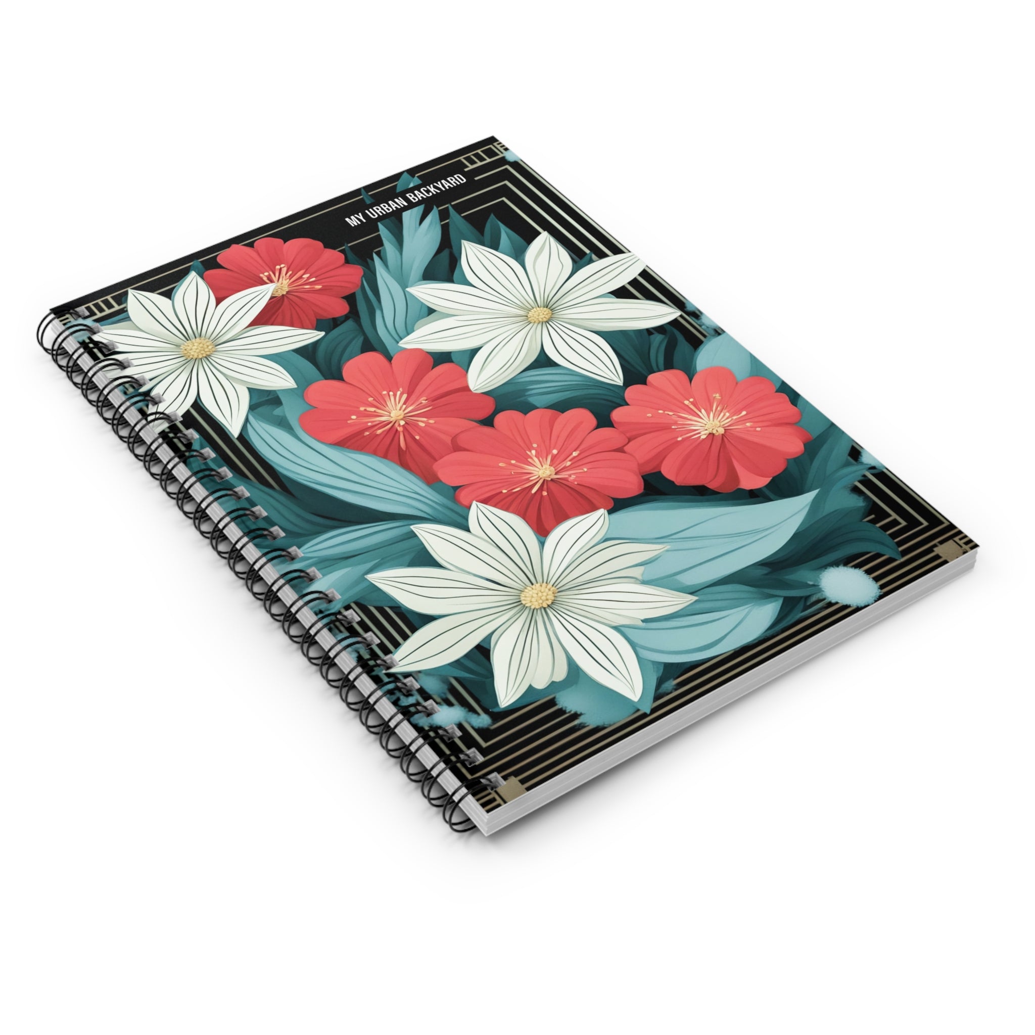 Floral Spiral Notebook - My Urban Backyard, Aesthetic Journal, Writing Pad, Travel Diary, Gift for Students