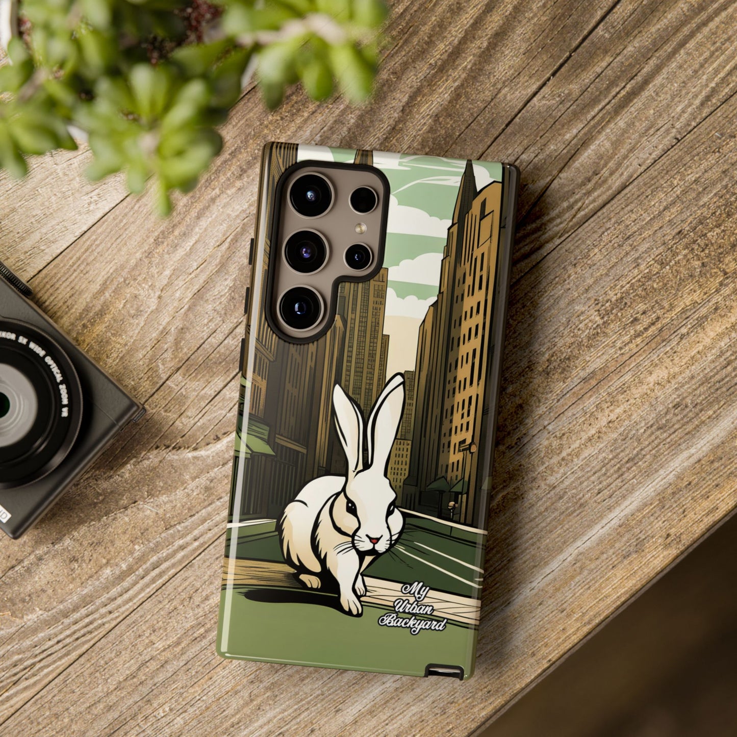 White Rabbit on a City Street, Cell Phone Case - Apple, Samsung, or Google Pixel