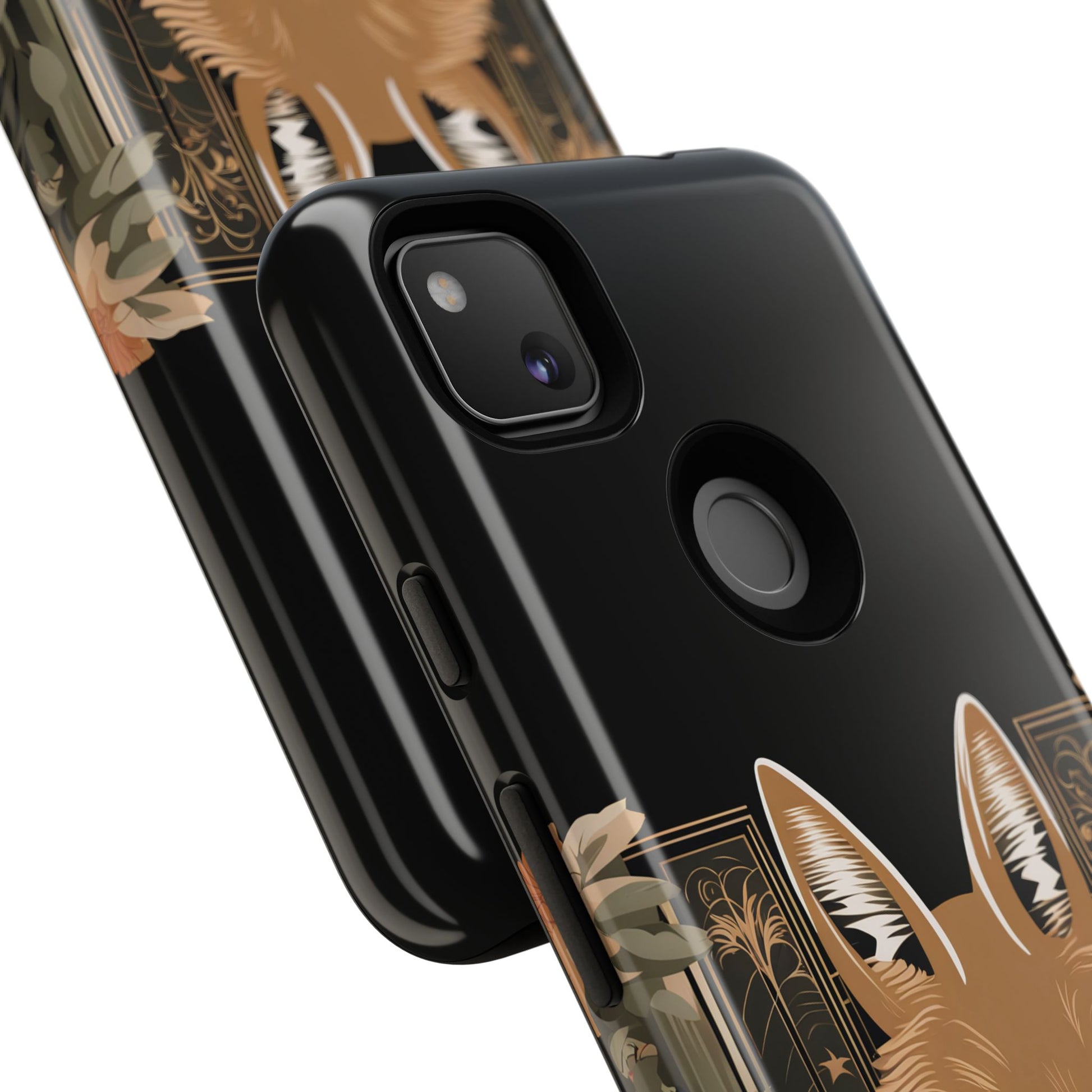 Art Deco Coyote with Flower, Cell Phone Case - Apple, Samsung, Google Pixel