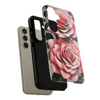 Pink Rose Flowers, Cell Phone Case - Apple, Samsung or Google Pixel