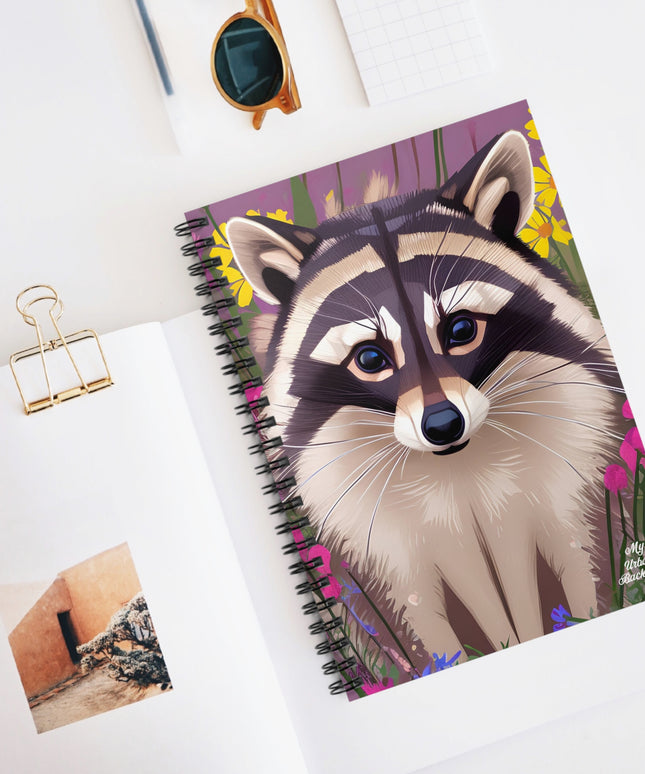 Raccoon with Wildflowers, Spiral Notebook Journal - Write in Style