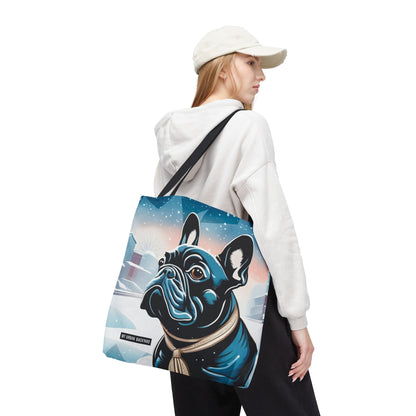 Winter French Bulldog Tote Bag