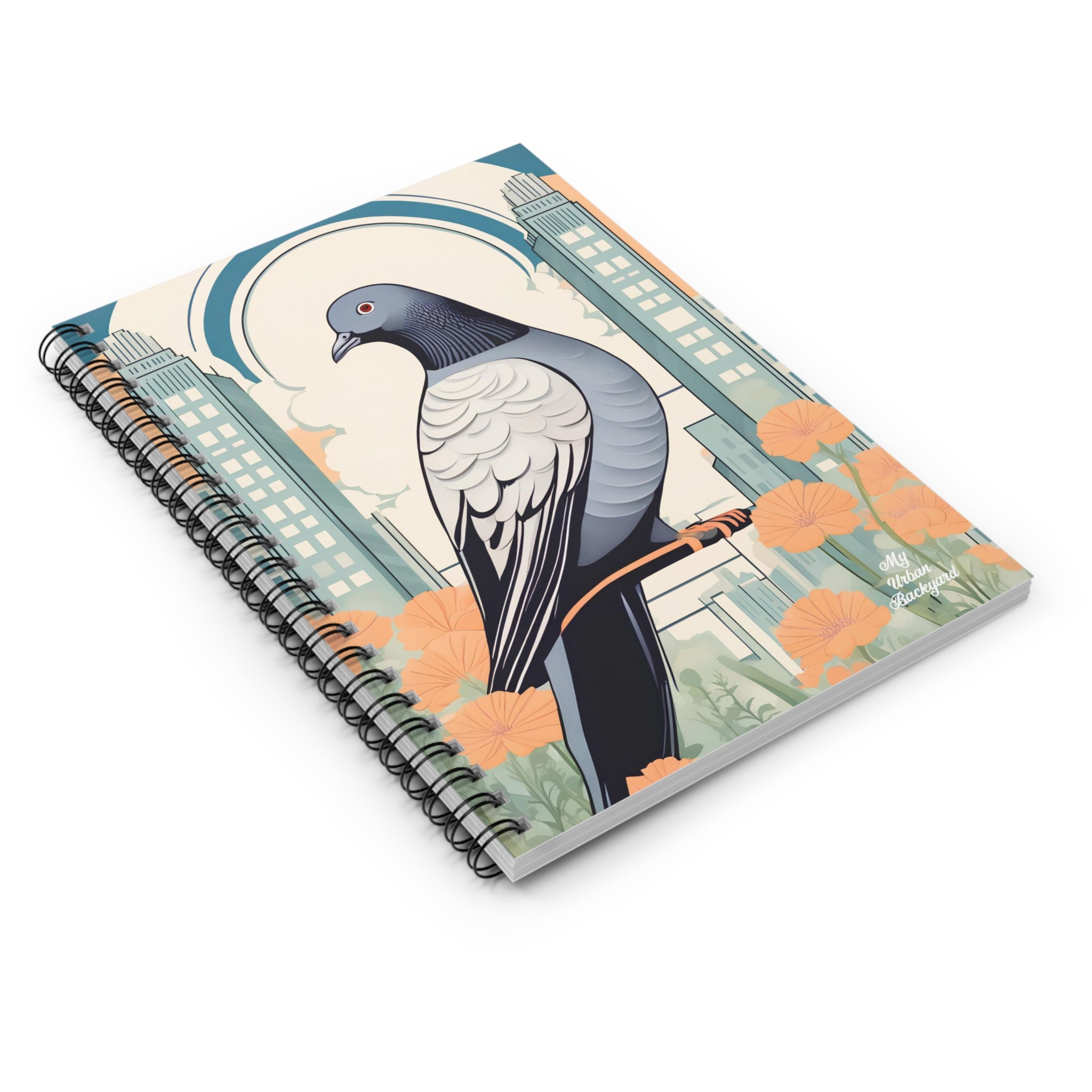 City Pigeon, Spiral Notebook Writing Journal - 118 Ruled Pages