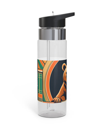 Art Deco Brown Bear, 20oz Sport Water Bottle, BPA-Free, Tritan™ plastic