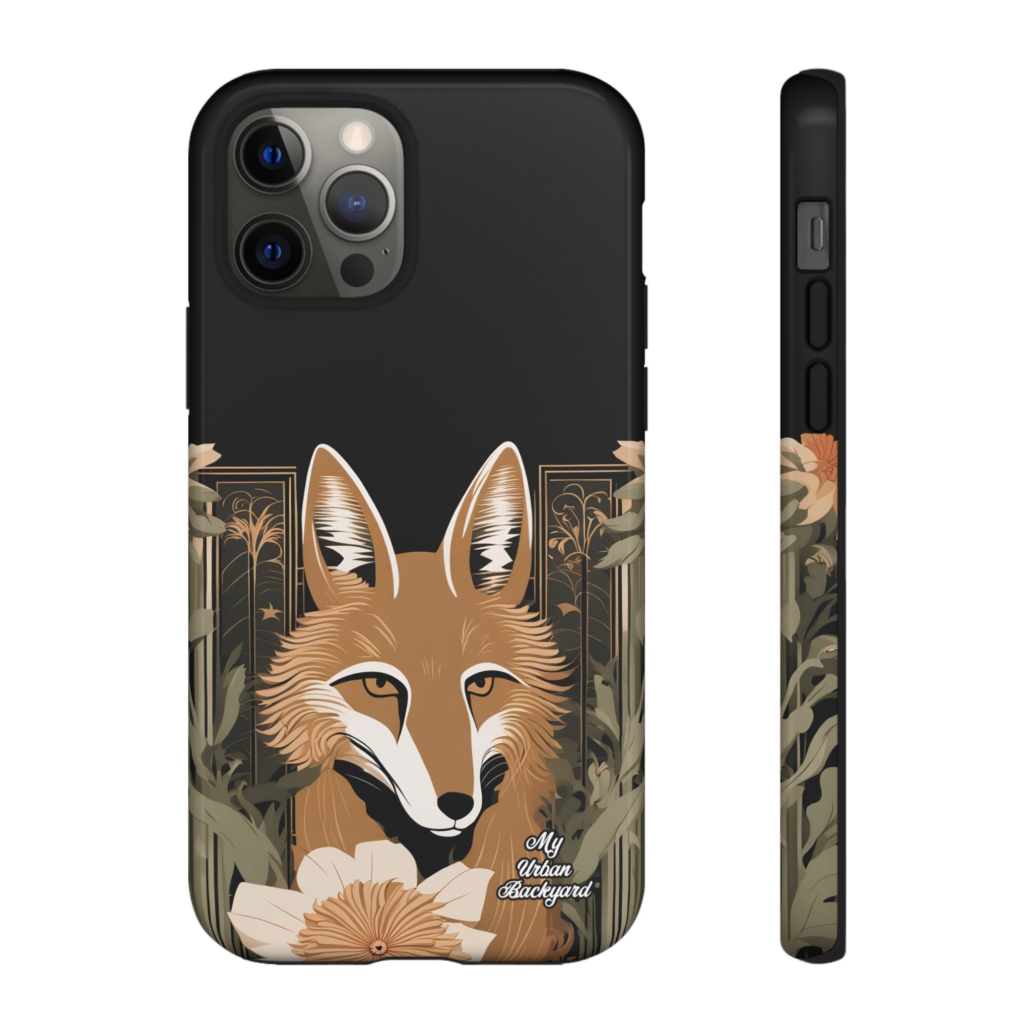 Art Deco Coyote with Flower, Cell Phone Case - Apple, Samsung, Google Pixel