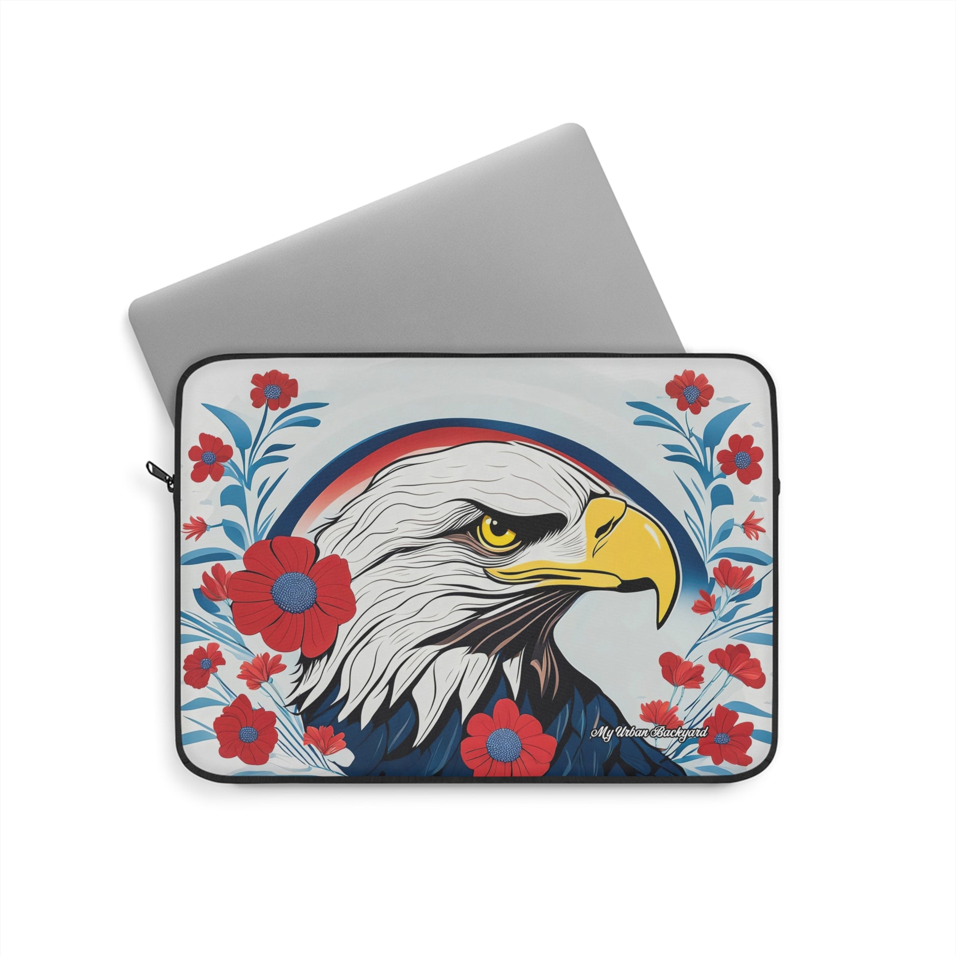 Bald Eagle Soft Laptop Sleeve, Stylish Computer Case, Gift for Students, Unique Tech Accessory, Patriotic Design