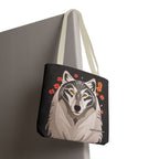Art Deco Wolf Tote Bag with Cotton Handles For Everyday Use, 3 Sizes