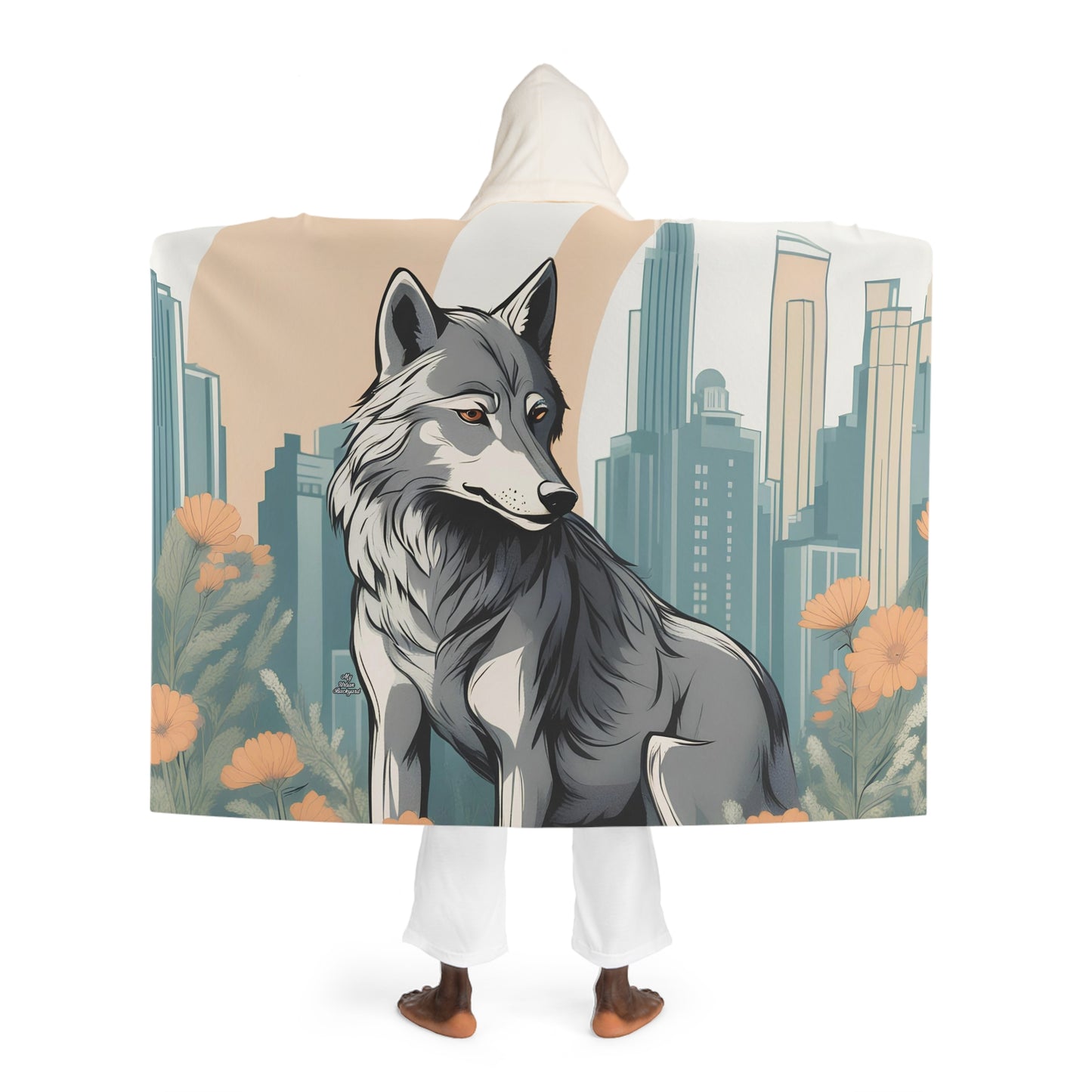 Urban Wolf, Cozy Hooded Sherpa Fleece Blanket