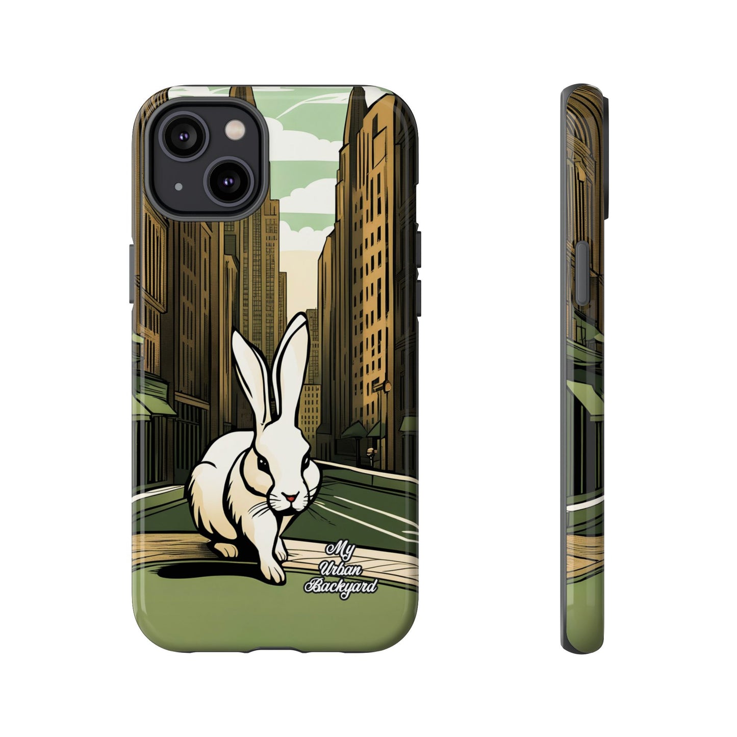 White Rabbit on a City Street, Cell Phone Case - Apple, Samsung, or Google Pixel