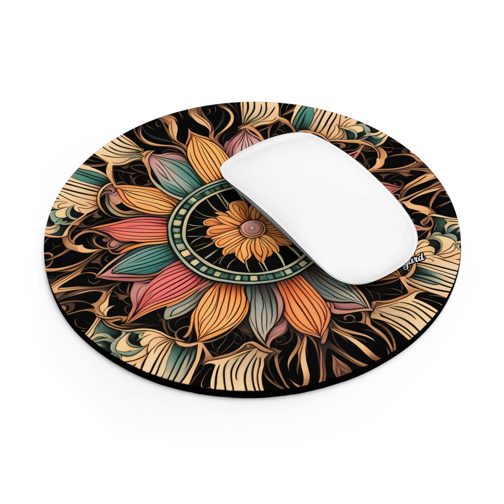 Art Deco Flowers Mouse Pad, Desk Accessory, Office Decor, Gift for Her, Home Office, Study Gift