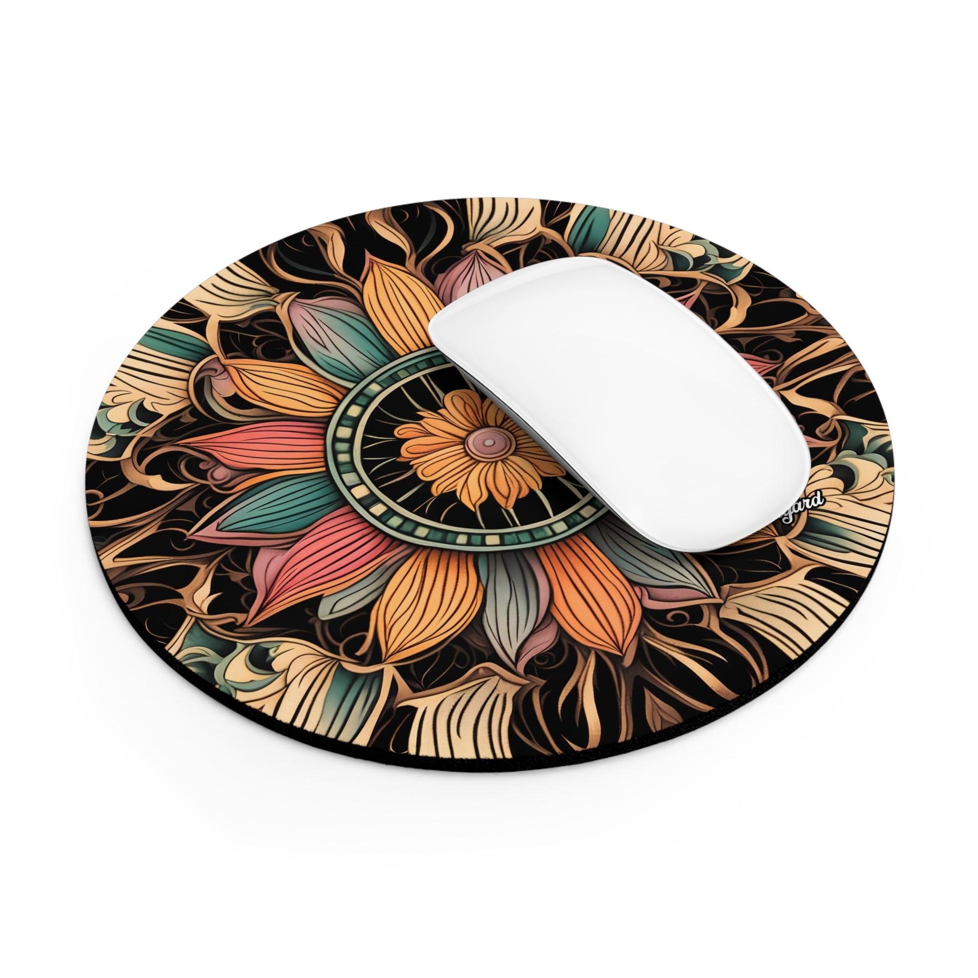 Art Deco Flowers Mouse Pad, Desk Accessory, Office Decor, Gift for Her, Home Office, Study Gift