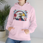 Bald Eagle w Flowers, Unisex Hoodie w Front Pocket