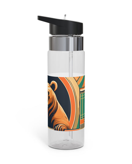 Art Deco Brown Bear, 20oz Sport Water Bottle, BPA-Free, Tritan™ plastic