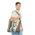 Art Deco Urban Cat Tote Bag