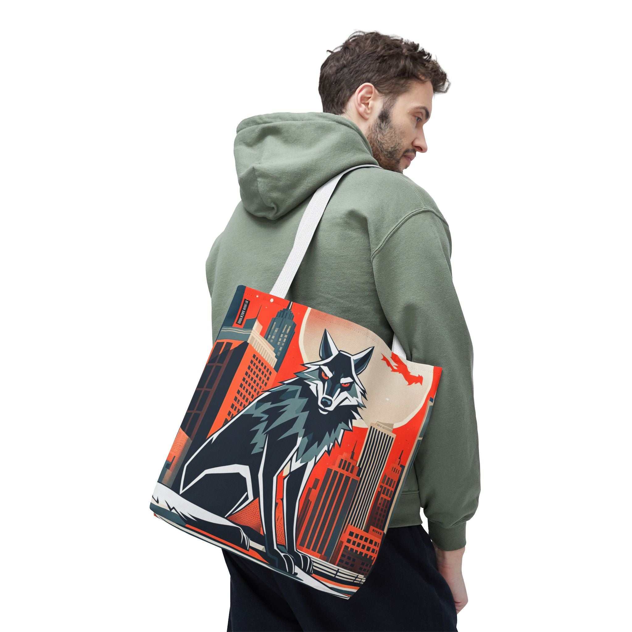 City Wolf Tote Bag, Tote with Cotton Handles For Everyday Use, 3 Sizes