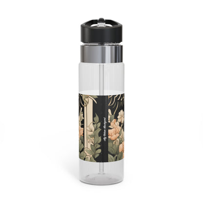 Black Bear with Wildflowers, 20oz Sport Water Bottle, BPA-Free, Tritan™ plastic