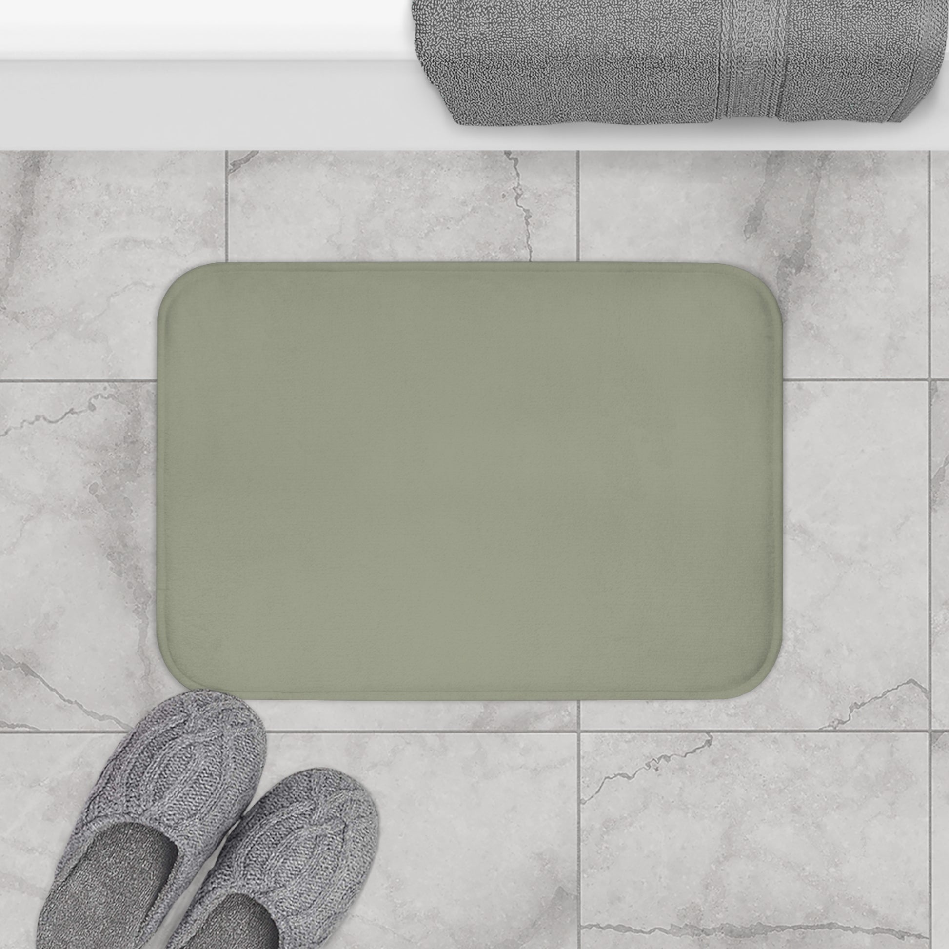 Sage Memory Foam Bath Mat — Soft Absorbent Bathroom Rug, 2 sizes