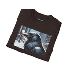 Urban Crow In Falling Snow T-Shirt — Winter Crow Graphic Tee