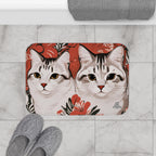 Tess & Jess Clawfield, Cat Memory Foam Bath Mat - Cozy Bathroom Essential