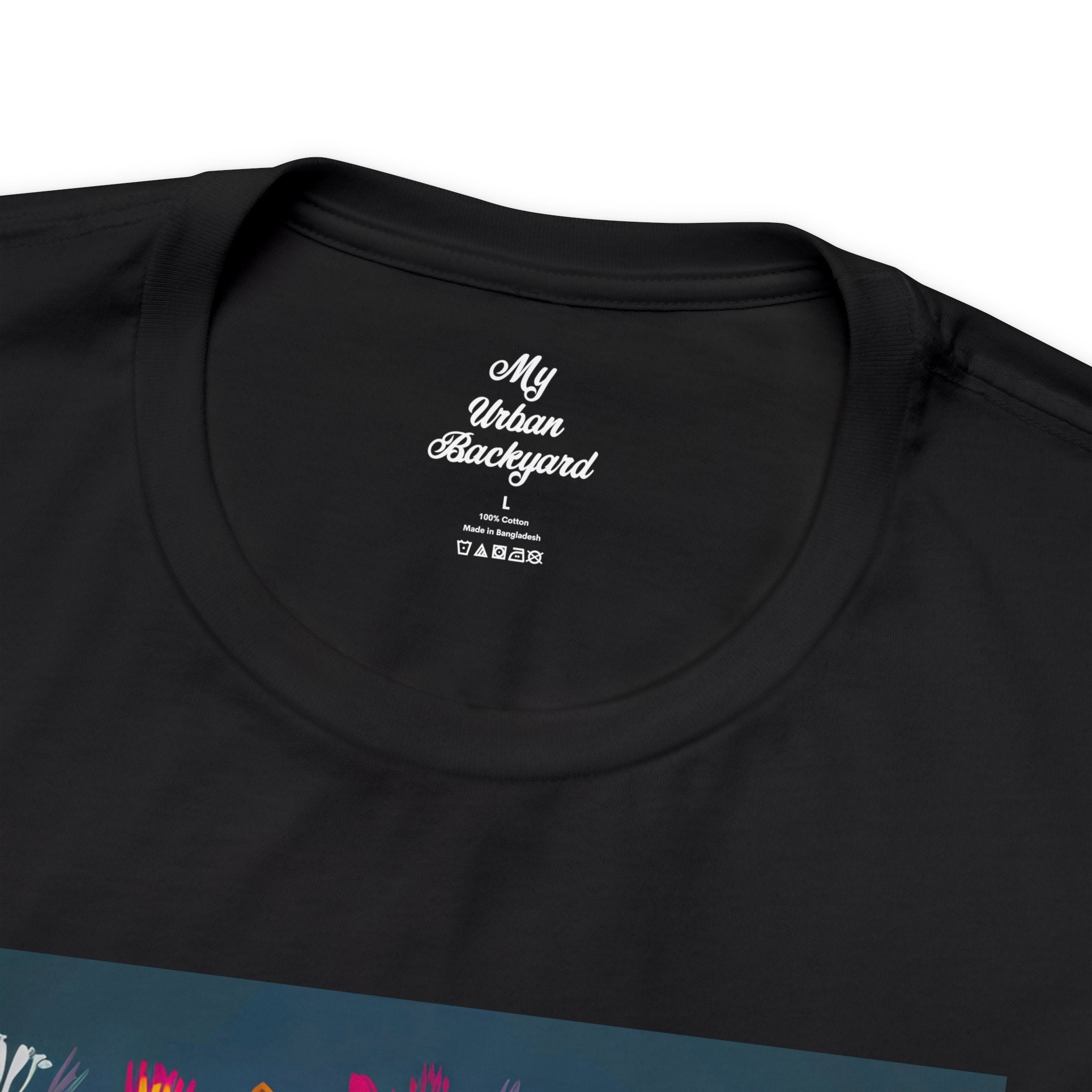 Coyote w Red Flowers, Soft 100% Jersey Cotton T-Shirt, Unisex, Short Sleeve, Retail Fit