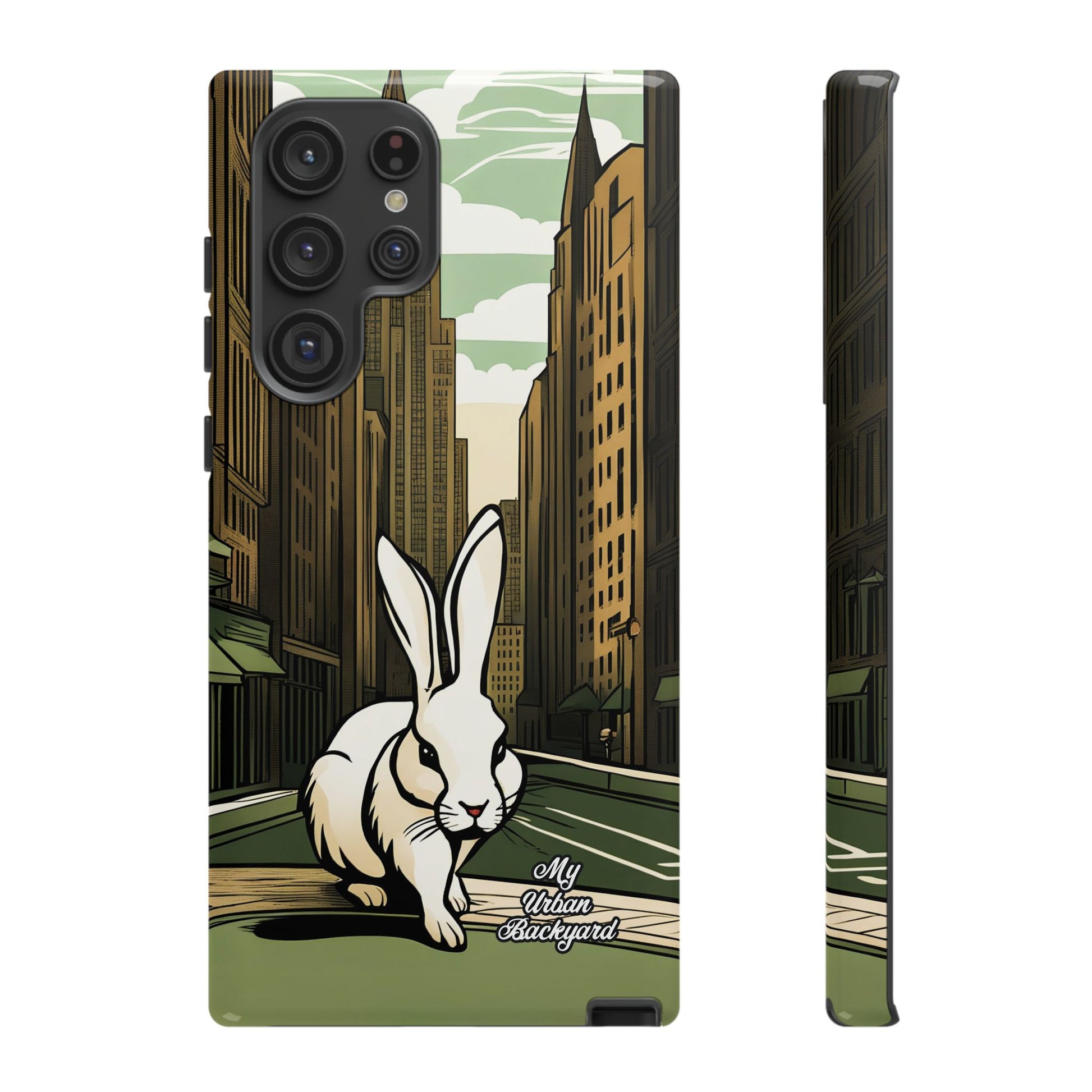 White Rabbit on a City Street, Cell Phone Case - Apple, Samsung, or Google Pixel