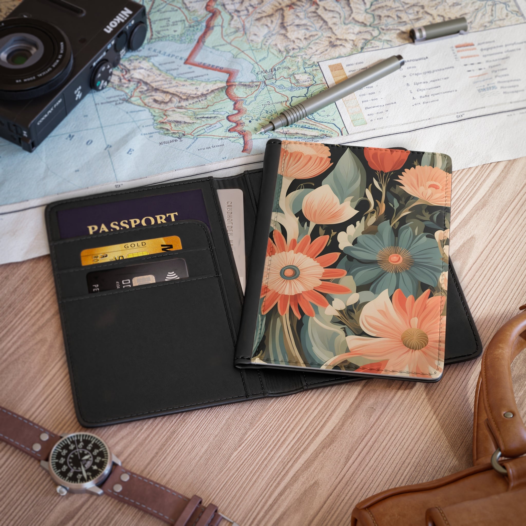Muted Flowers Passport Cover