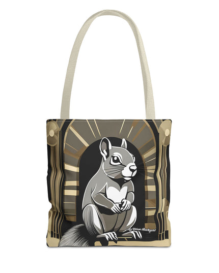 Art Deco Squirrel, Tote Bag with Cotton Handles For Everyday Use, 3 Sizes