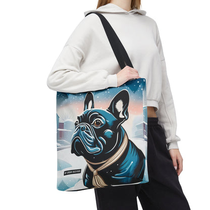 Winter French Bulldog Tote Bag