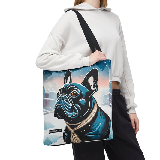 Winter French Bulldog Tote Bag