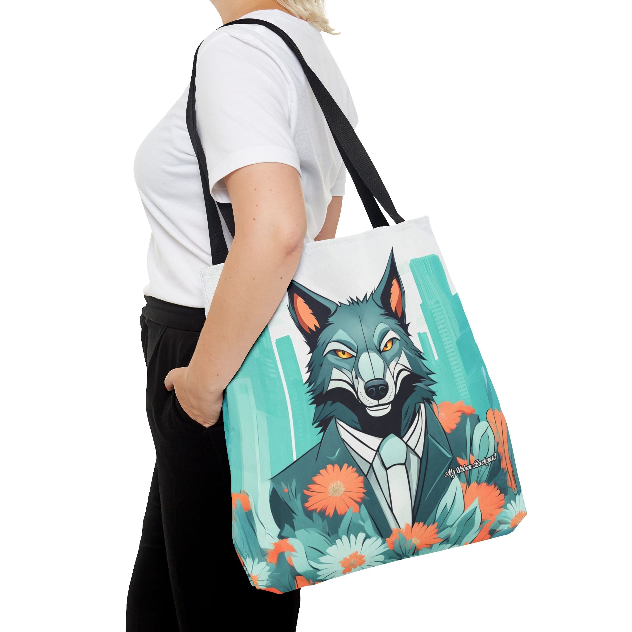 Vincent Blueclaw, Wolf Tote Bag with Cotton Handles For Everyday Use, 3 Sizes