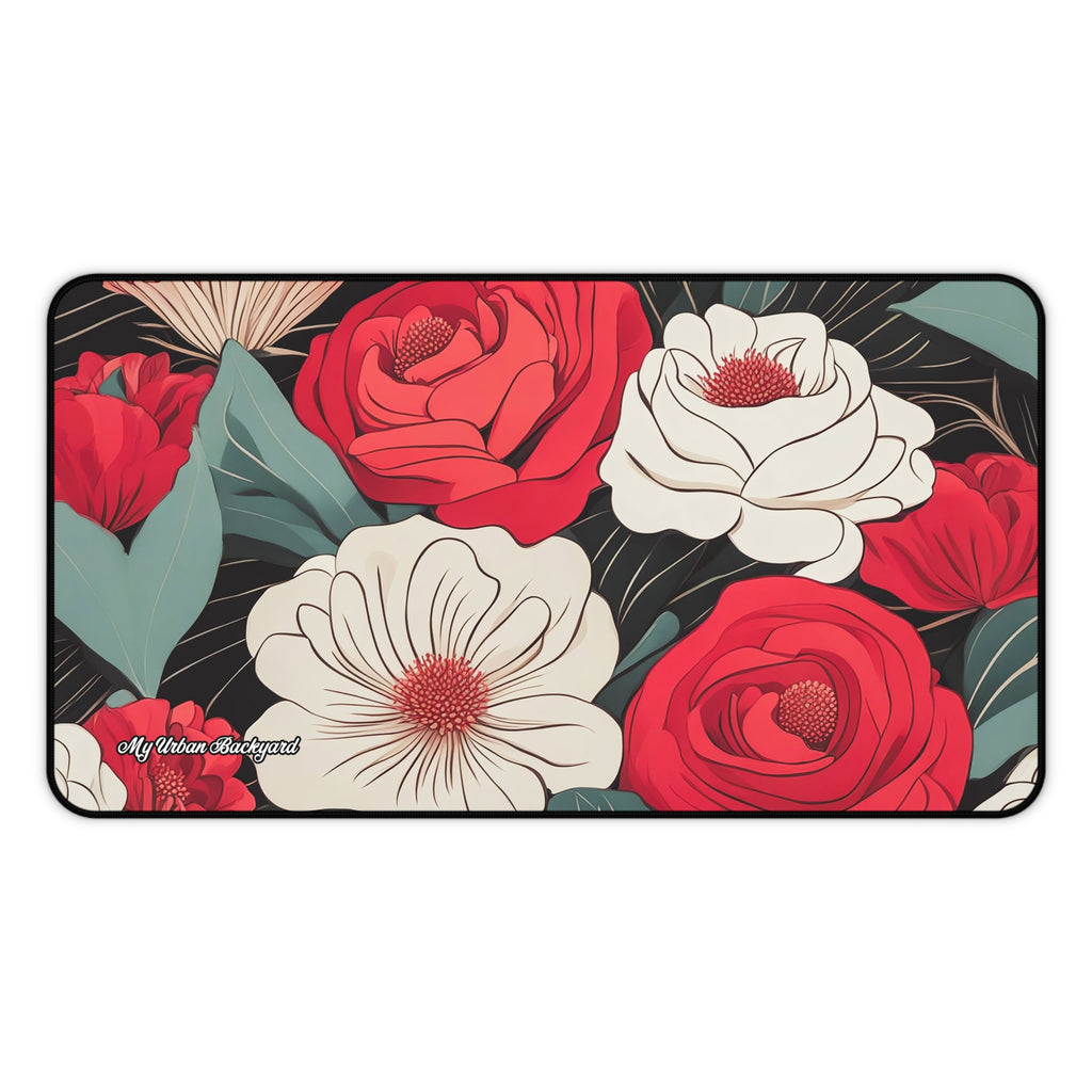 Floral Desk Mat, Elegant Workspace Accessory, Home Office Decor, Mother's Day Gift, Floral Keyboard Pad, 3 Sizes