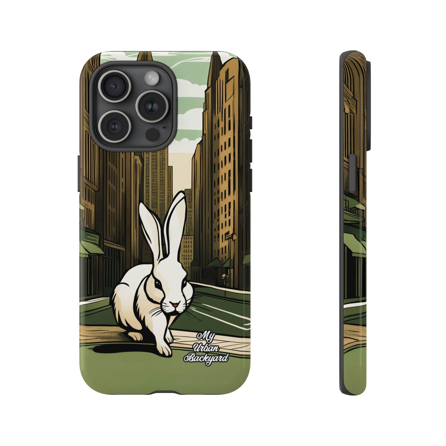 White Rabbit on a City Street, Cell Phone Case - Apple, Samsung, or Google Pixel