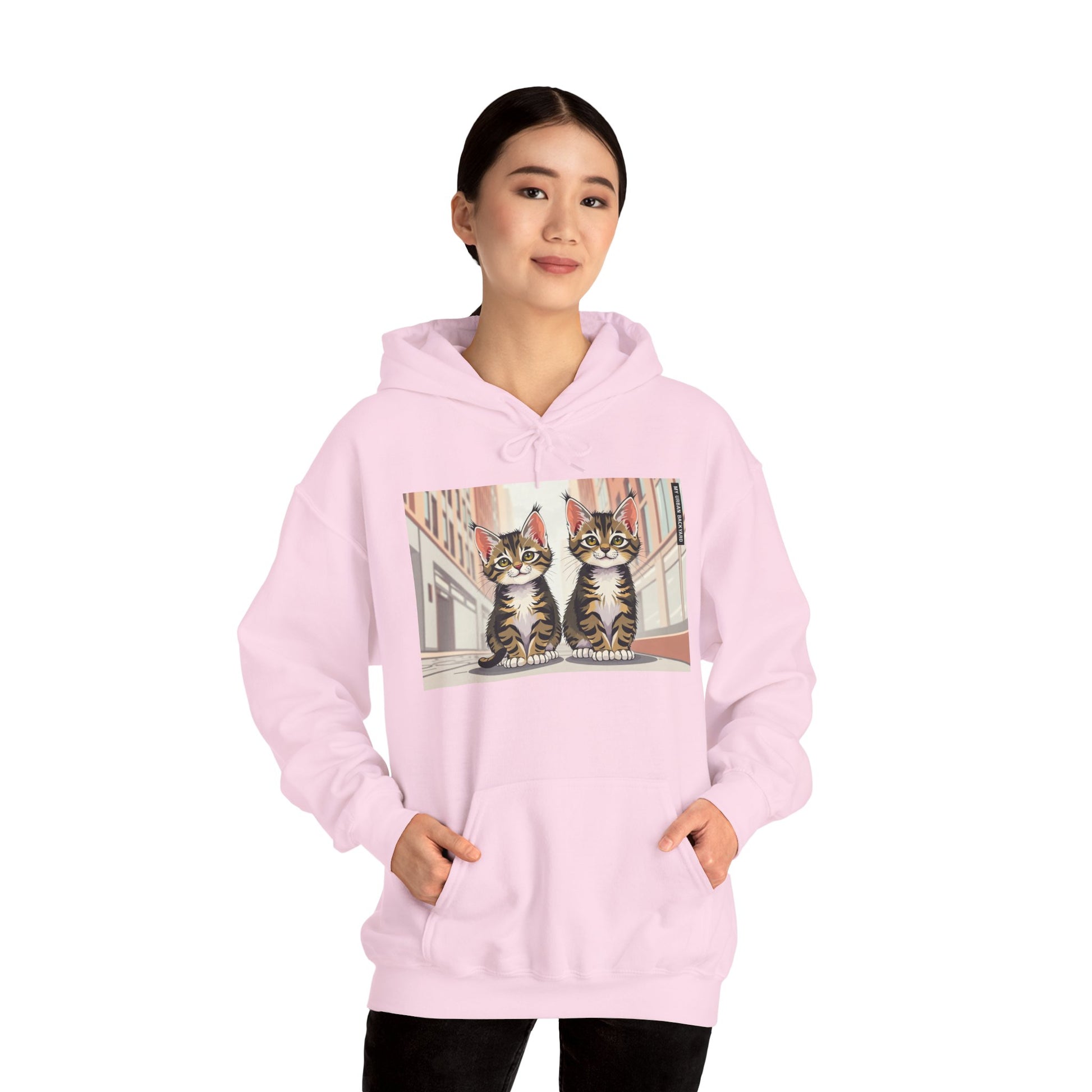 Cute Tabby Kittens Hooded Sweatshirt, Cozy Gift for Pet Owners, Cat Mom Hoodie, Cute Cat Sweatshirt, Cat-Themed Apparel, Animal Lover Gift