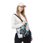 French Bulldog Winter Tote Bag — Snowy Pup All-Over Print Tote