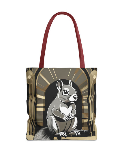 Art Deco Squirrel, Tote Bag with Cotton Handles For Everyday Use, 3 Sizes
