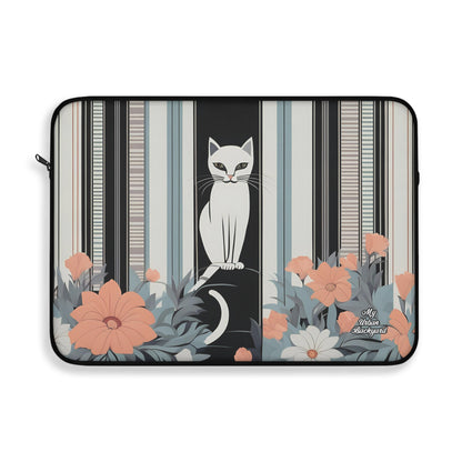 White Cat, Laptop Carrying Case, Top Loading Sleeve for School or Work