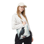 Winter Crow Tote Bag with Cotton Handles For Everyday Use, 3 Sizes
