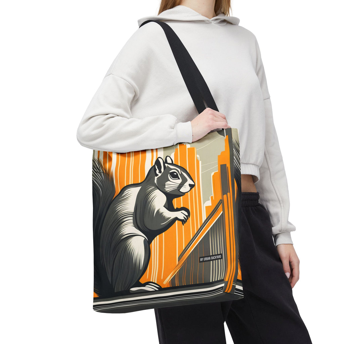 Art Deco Squirrel, Everyday Tote Bag w Cotton Handles