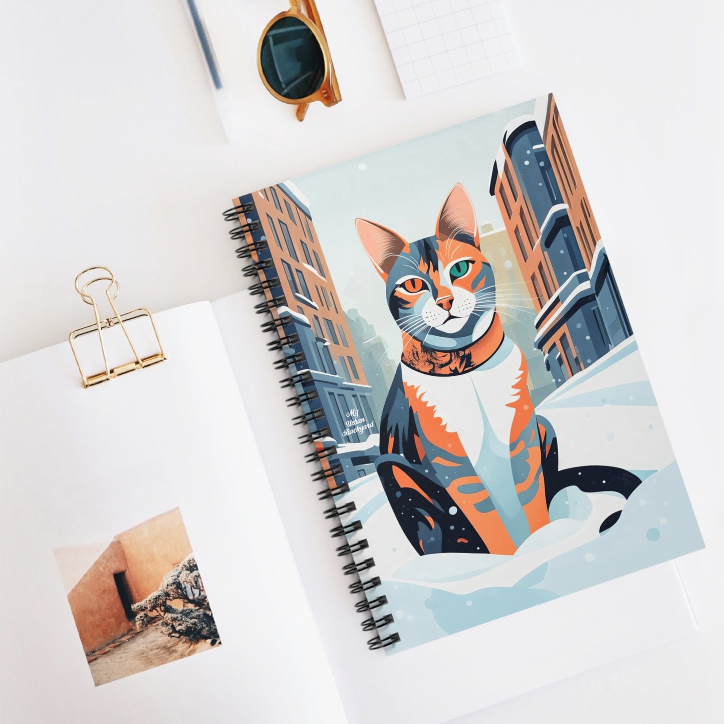 Claws Pawson, Cat Spiral Notebook Writing Journal - 118 Ruled Pages