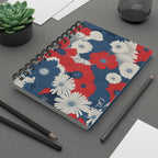 Red, White & Blue Floral Spiral Journal