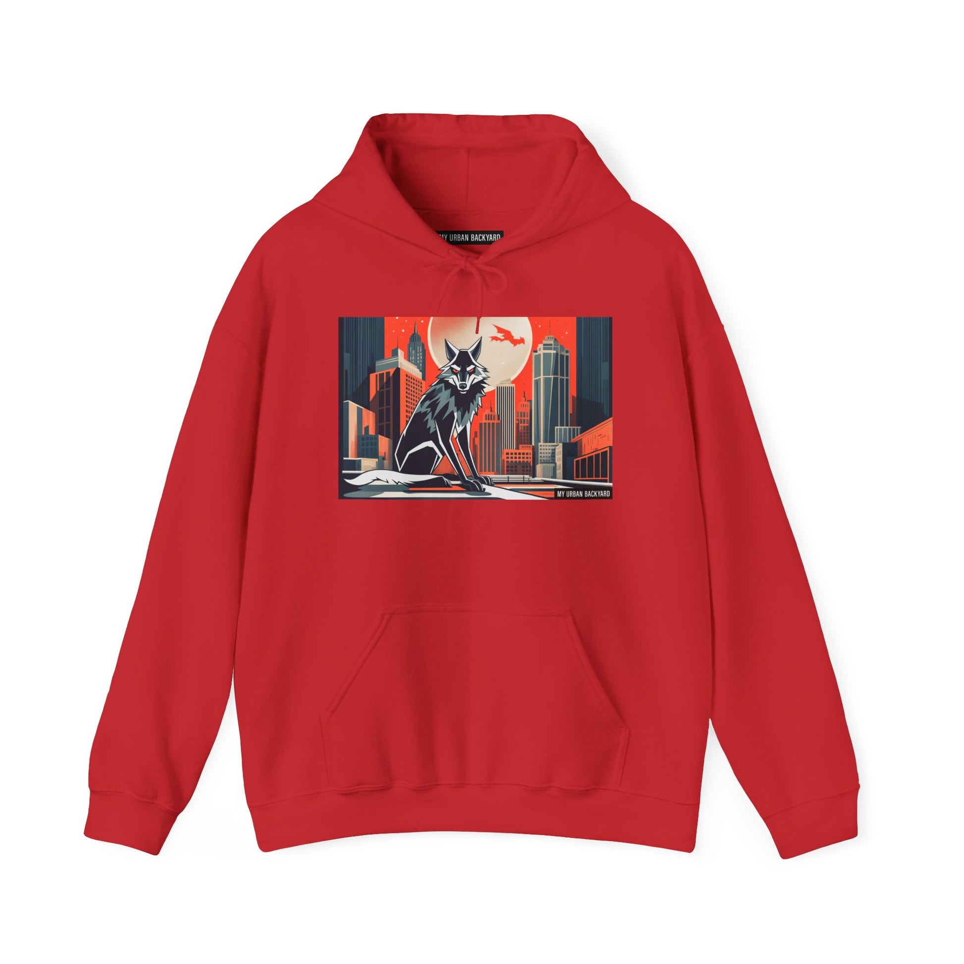 Urban Wolf Hoodie, Cozy Unisex Sweatshirt, Outdoor Adventure, Animal Lover Gift, Fall Style, Adventure Ready