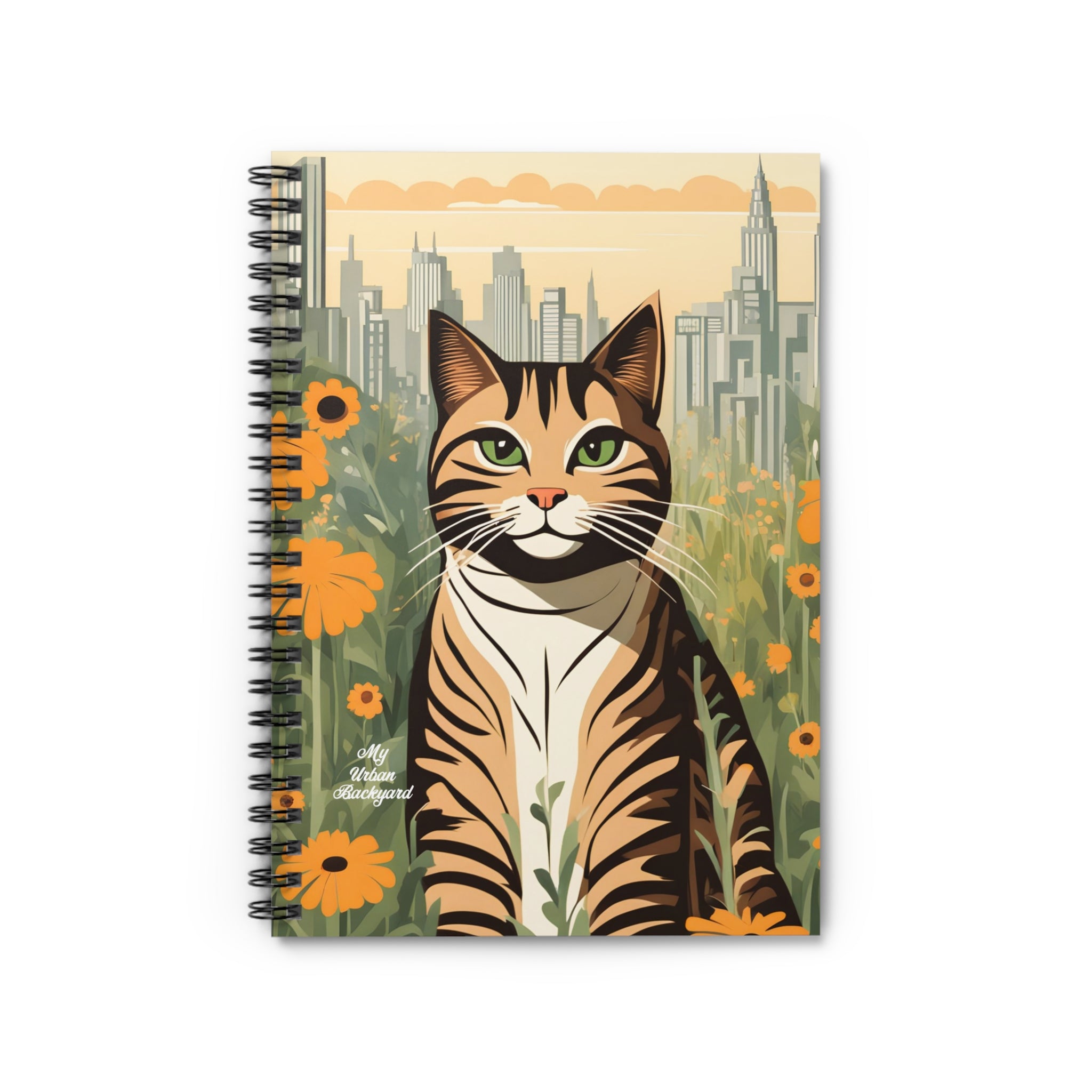 Finn Purrington, Cat Spiral Notebook Writing Journal - 118 Ruled Pages